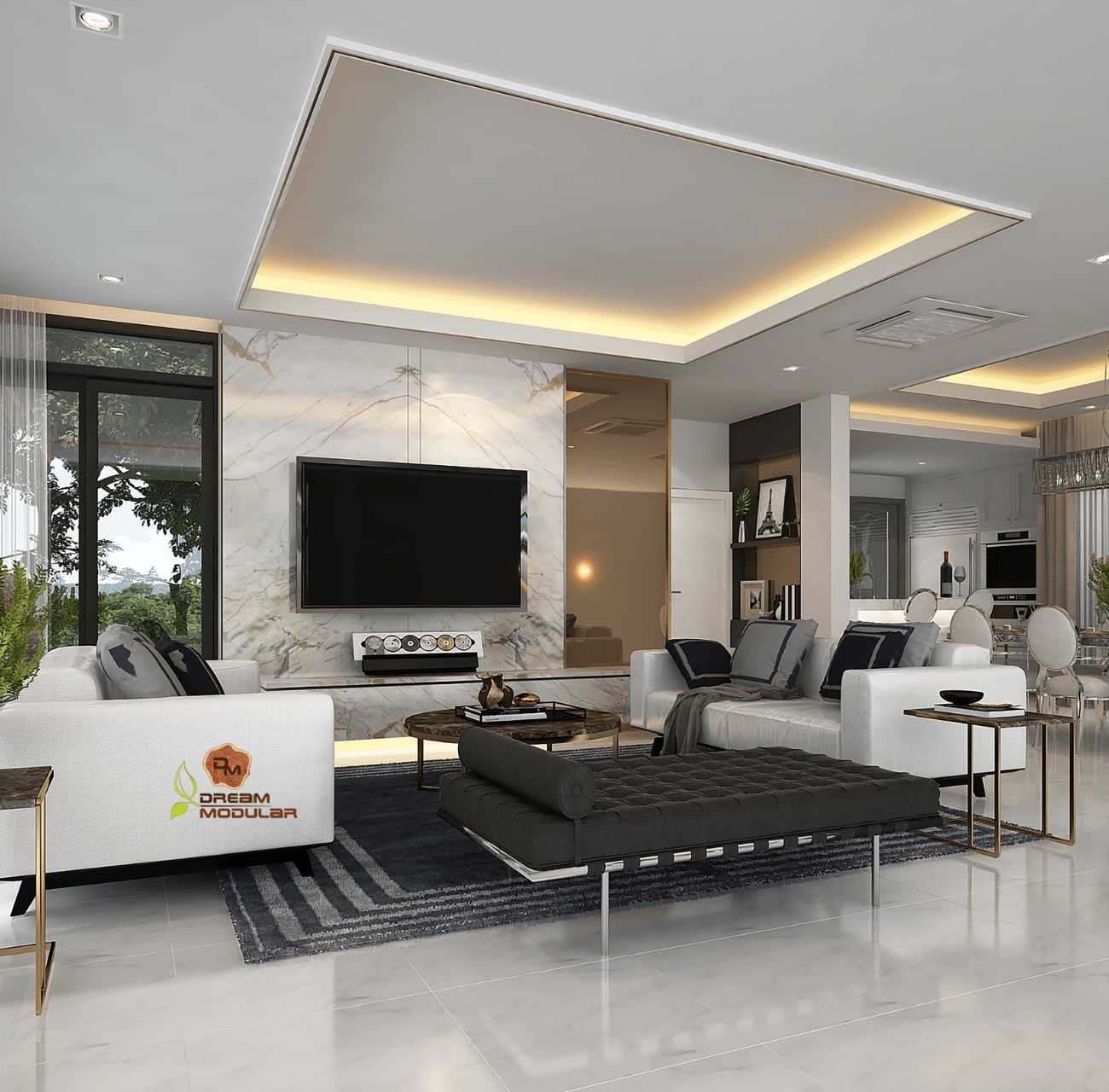 Dream Modular Services - Living Room Design, Bedroom Design, Modular Kitchen, Pooja Room Design, Dining Hall Design, Tv Unit Design, Foyer and False Ceiling Design
